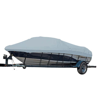 compare product Carver 77119S-11 Styled-to-Fit Boat Cover for V-Hull I/O Runabout Boats (Including Euro-Style) with Windshield and Hand or Bow Rails - 19'6