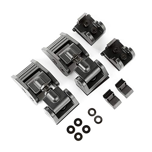 Rugged Ridge Hood Catch Kit for Jeep Wrangler JK - Fits 2007–2018 Wrangler JK - Heavy-Duty Design With Aluminum Construction - Non-Locking - Textured Black