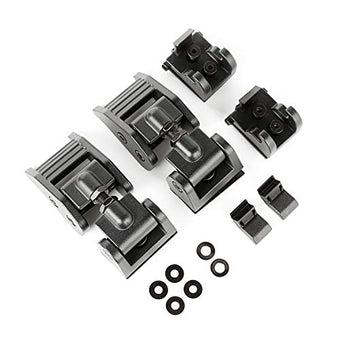 compare product Rugged Ridge Hood Catch Kit for Jeep Wrangler JK - Fits 2007–2018 Wrangler JK - Heavy-Duty Design With Aluminum Construction - Non-Locking - Textured Black
