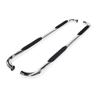 compare product TrailFX Nerf Bar A0069S, 3 In Round Bent, Polished, Stainless Steel, With Step Pads, W/O End Caps, Rocker Panel Mount, Fits 2025 Toyota 4Runner (Will Not Fit Models With Lower Rocker Panel Extensions)