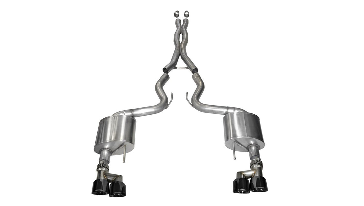 Corsa 14335BLK Cat Back Exhaust with Black Tip (Ford Mustang GT)