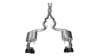 compare product Corsa 14335BLK Cat Back Exhaust with Black Tip (Ford Mustang GT)