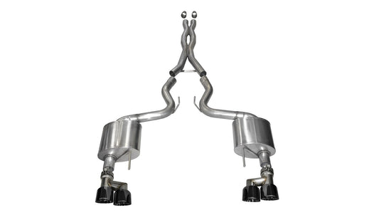 Corsa 14335BLK Cat Back Exhaust with Black Tip (Ford Mustang GT)