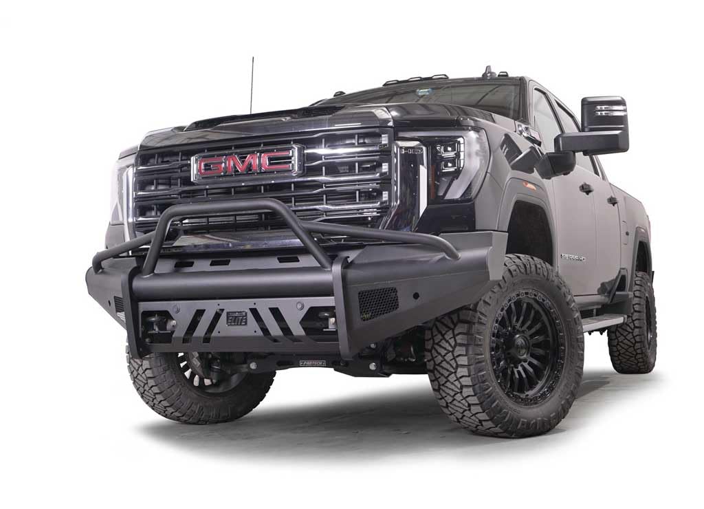 Elite Black Steel Front Bumper for GMC 2500/3500 by Fab Fours