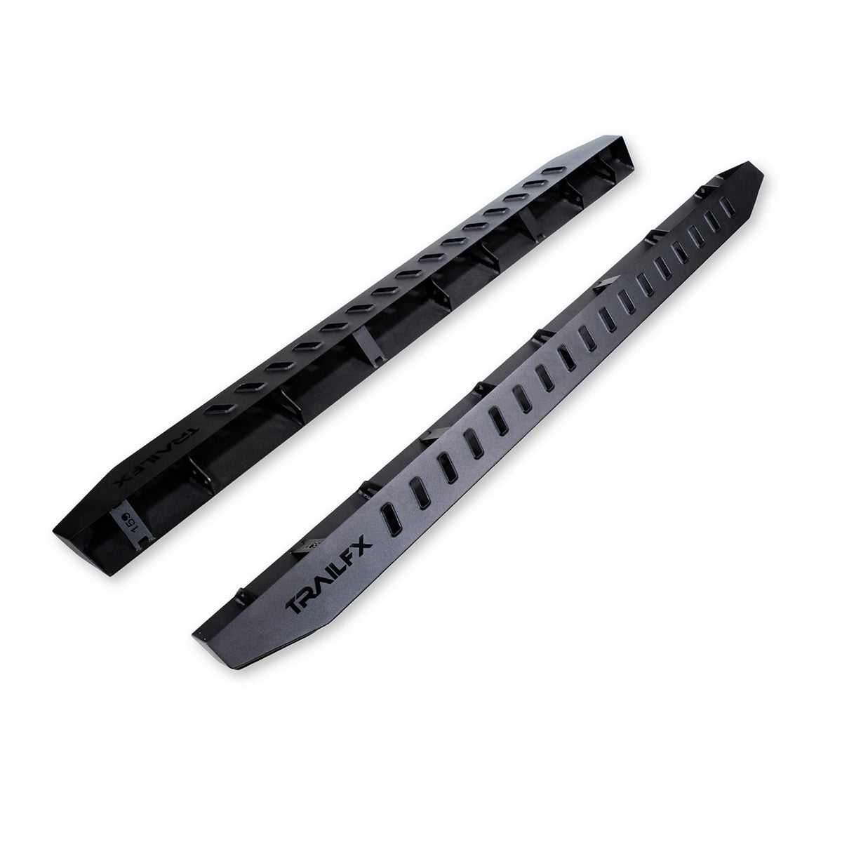 TrailFX Overland Running Boards Fits 2005-2024 Nissan Frontier Crew Cab Powder Coated Matte Black Steel Tube Style Bolt-On Frame Mount Dual Step Areas Set of 2 TrailFX ORB010 Nerf Bars