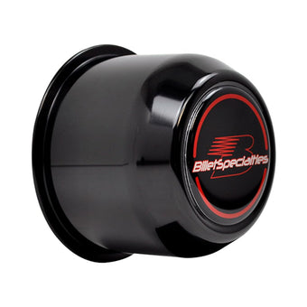 compare product Billet Specialties - 999084B - Center Cap Push Tru 3.2 90 CB Black 2-1/2in TALL