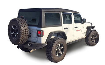 compare product Flat Style Fender Flares Fits Jeep Wrangler JL 2018–2025 Pair of 5.5 Inch Tire Coverage, Textured Powder Coated Black, With LED Turn Signal & Marker Light, Set of 2 Fender Flares TrailFX JL05RF