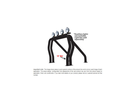 Go Rhino Bed Bar Component - Pair of Kickers (Between wheel wells) | Mild Steel, Black | 9370B