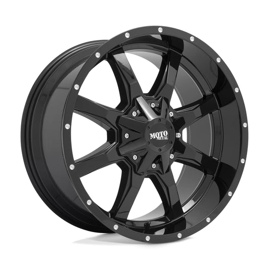 Moto Metal 18X10 6X135/5.5 4.56-24mm GLOSS BLACK W/SPOT MILLED LIP - MO970810673A24NUS