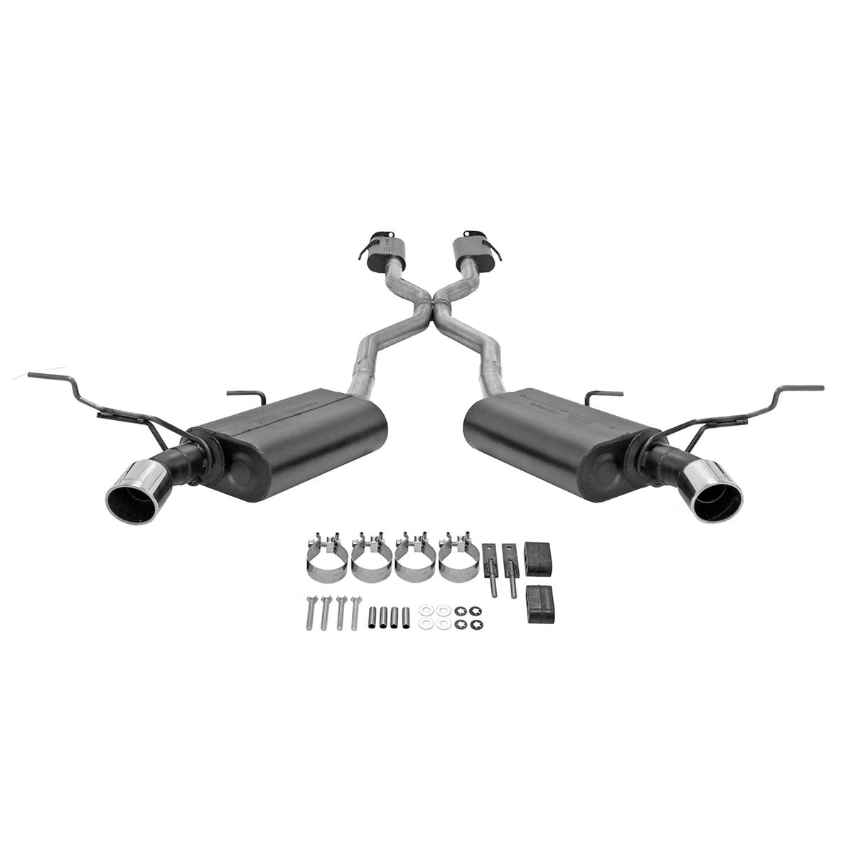 Flowmaster 817575 Force II Cat-Back Exhaust 2.5 Inch Dual Rear Exit 409 Stainless Steel 4 Inch Polished 304 Stainless Steel Tips Compatible with 2011-2021 Jeep Grand Cherokee 3.6L 5.7L