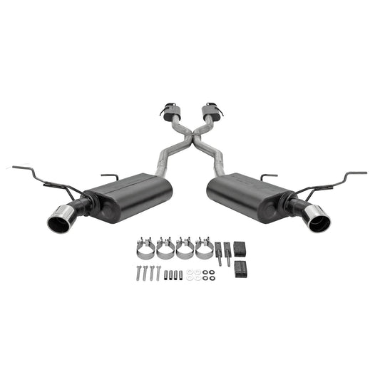 Flowmaster 817575 Force II Cat-Back Exhaust 2.5 Inch Dual Rear Exit 409 Stainless Steel 4 Inch Polished 304 Stainless Steel Tips Compatible with 2011-2021 Jeep Grand Cherokee 3.6L 5.7L