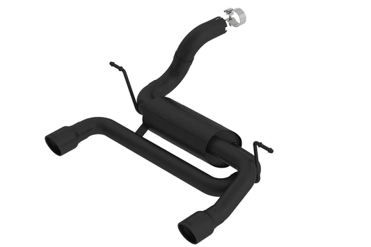 BORLA 1194CB Axle-Back Performance Exhaust System for 2018 Jeep Wrangler JL & JLU 4 Cyl. T-304 Stainless Steel ATAK Sound Dual Split Rear Exit Single 3.5" Round Coated Black Tip On Each Side