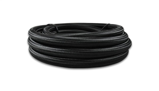 Vibrant -6 AN Black Nylon Braided Flex Hose w/PTFE Liner (150ft Roll) (19036)