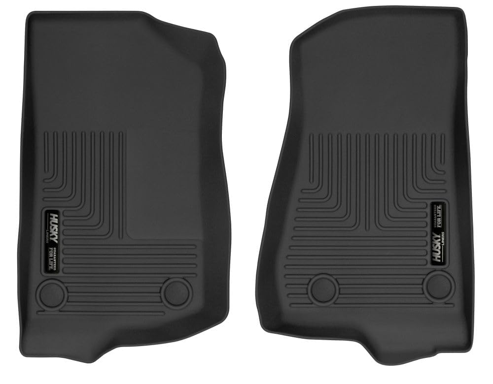 Husky Liners X-act Contour Floor Mats | Fits 2018-2026 Jeep Wrangler JK/JL, 2020-2026 Jeep Gladiator | Front Row, 2-pc Black - 54531