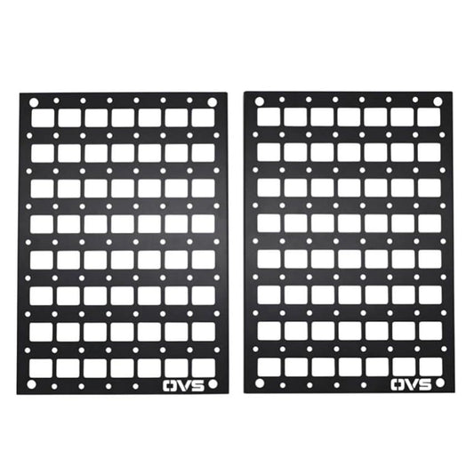 Overland Vehicle Systems Expedition Truck Cap Bulkhead MOLLE Panels (Pair) – Stainless Steel Gear Organizer, No-Drill Install, Adjustable Storage System for Overland & Pickup Trucks