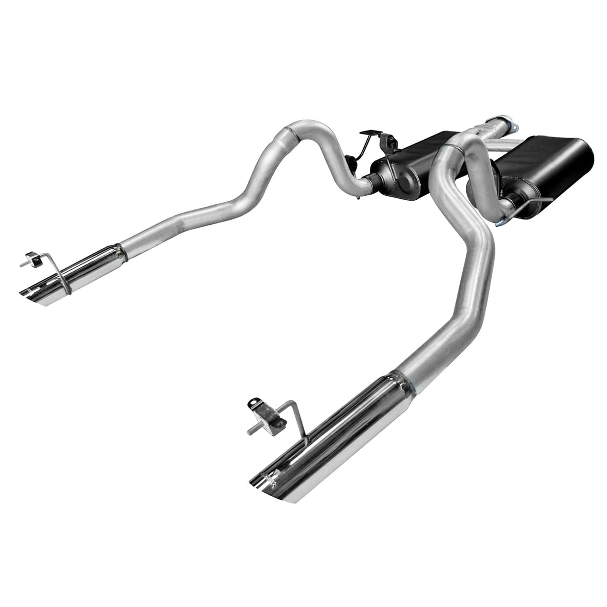 Flowmaster 17275 Force II Cat-Back Exhaust Kit 2.5 Inch Aluminized Steel with Polished Stainless Steel Tips Compatible with 1999-2004 Ford Mustang LX 3.8L V6