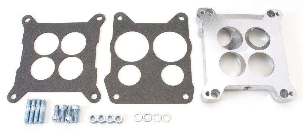 Edelbrock 2696 Four-Hole Square-Bore to Spread-Bore Carburetor Adapter, Multi, One Size