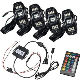 compare product Oracle Lighting 5895-339: Colorshift Rgb+W Underbody Wheel Well Rock Light Kit (4 Pcs)