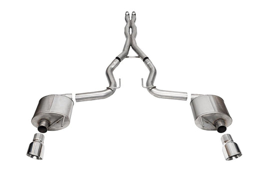 Extreme, Sporty 3.0 in Cat-Back 4.5 in Slash Tips for 2024 Mustang GT Coupe by CORSA PERFORMANCE