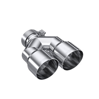 compare product MBRP 3in ID/Dual 4in OD Out Staggered L 9.37in / R 9.87in Single Wall T304 SS Univ Exhaust Tip