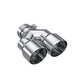 MBRP 3in ID/Dual 4in OD Out Staggered L 9.37in / R 9.87in Single Wall T304 SS Univ Exhaust Tip