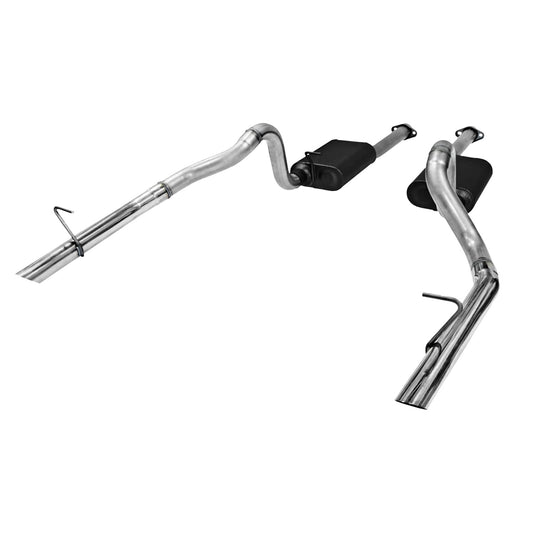 Flowmaster 817213 American Thunder Cat-Back Exhaust Kit 2.5 Inch Stainless Steel Polished 304 Stainless Steel Tips Compatible with 1987-1993 Ford Mustang LX 5.0 and 1986 Mustang GT