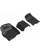 3D MAXpider Custom Fit Kagu Floor Mat (Black) Compatible with GMC Sierra/Chevrolet Silverado 1500 Crew Cab 2019-2026 / 2500HD/3500HD Crew Cab 2020-2026 (Bench Seat) - Front Row