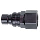 Jiffy-tite Quick Release Adapter, 3000 Series, Straight, 8 AN Female to Quick Release Plug, Valved, FKM Seal, Aluminum, Black Anodized, Each