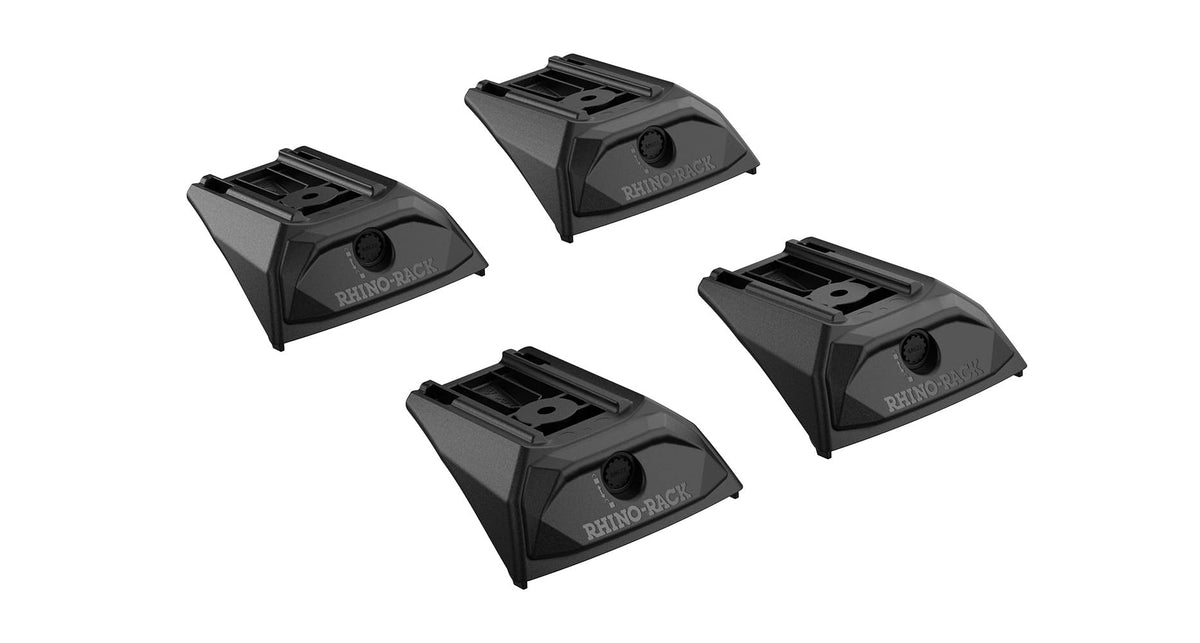 Rhino-Rack RX300 Low Fixed Mount Leg Kit - 4pcs Alloy Steel Flush Rail Mount Black