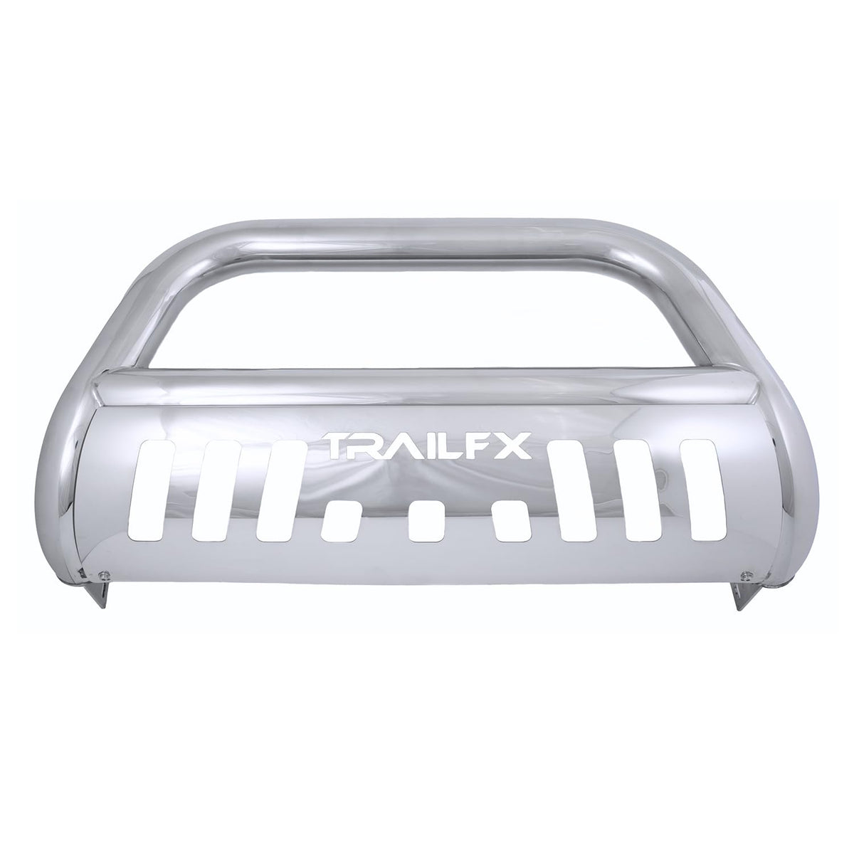Trailfx Bull Bar B0046S, 3 Inch Diameter, Polished, Stainless Steel, with Skid Plate/Holes for Optional Lighting, 6-1/2 Inch Max Light/ 20 Inch Max Light Bar, Fits 2024-2025 Toyota Land Cruiser