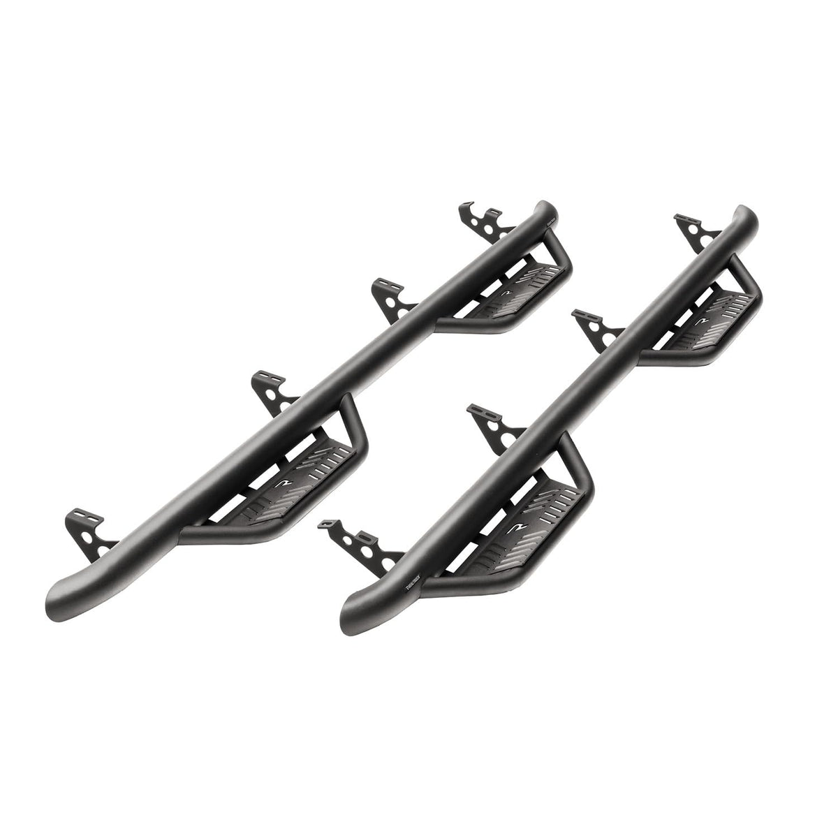 RealTruck Podium LG Steps for RAM | Cab Length, Stainless Steel, Textured Black | HPD0973QC-TX | Fits 2009-2015.5 RAM 1500 Quad Cab, SRW Gas