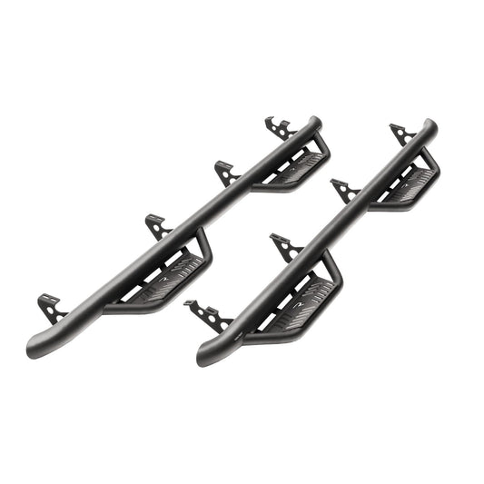 RealTruck Podium LG Steps for RAM | Cab Length, Stainless Steel, Textured Black | HPD0973QC-TX | Fits 2009-2015.5 RAM 1500 Quad Cab, SRW Gas