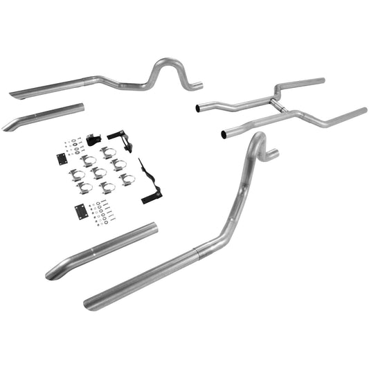 Flowmaster 17107 Header-Back Exhaust System 64-72 Chevelle Pipe Kit- Only, Gray