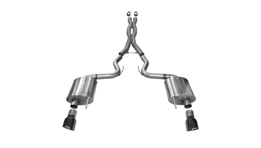 Corsa 14332BLK Cat Back Exhaust with Black Tip (Ford Mustang GT)