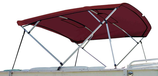 Square Tube Bimini Top Replacement Canvas with Nylon Fittings, Burgundy Sunbrella 8'L, 48"H, 96-102"W