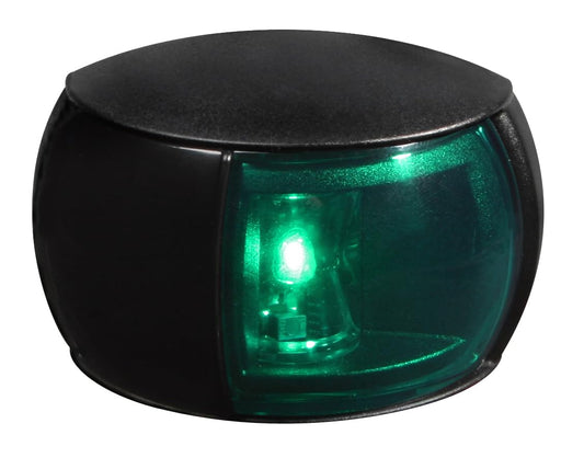 Hella 980520201 '0520 Series' NaviLED Multivolt 8-28V DC 2 NM Compact Starboard Light with Colored Outer Lens and Black Shroud