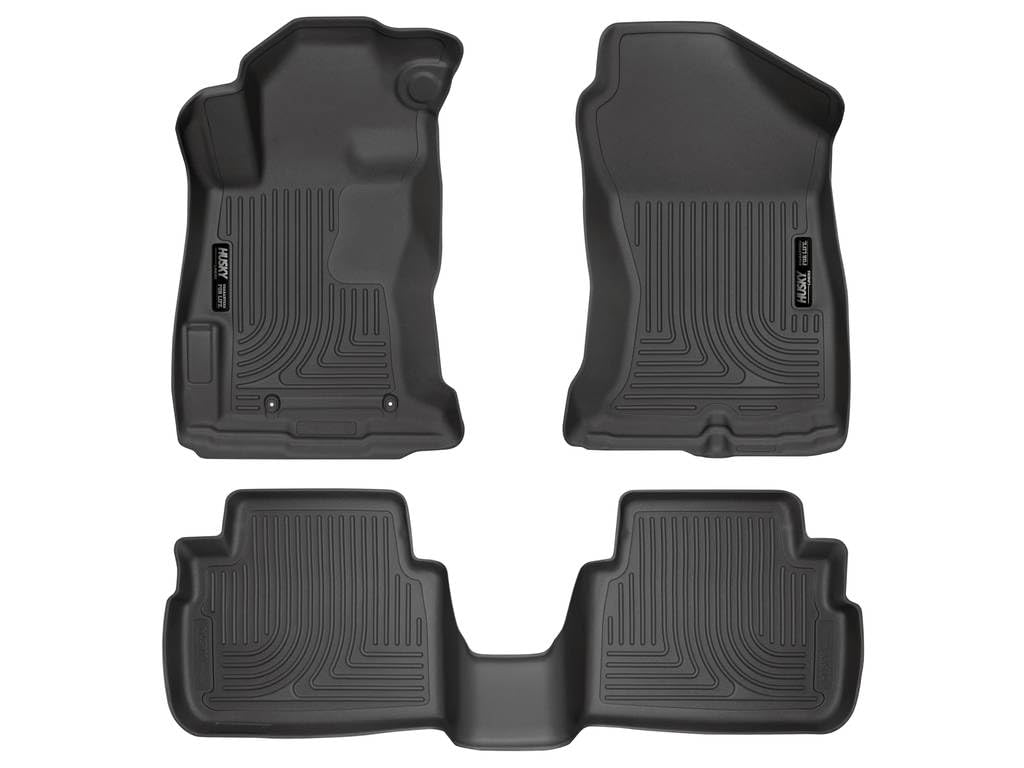 Husky Liners Weatherbeater Floor Mats | Fits 2018 - 2023 Subaru Crosstrek, 2017 - 2023 Subaru Impreza | Front & 2nd Row, 3-pc Black - 99661