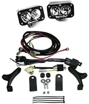 compare product Baja Designs Squadron Pro Universal LED Motorcycle Headlight Kit with Shell (D/C) - Blue Shell, Universal Fit, Plug and Play Installation for Dirt and Dual Sport Bikes (Spot Lens; Clear)