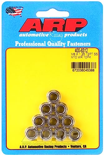 compare product ARP 400-8312 Nut Kit (M8 X 1.25 SS M10 socket 12pt nut)
