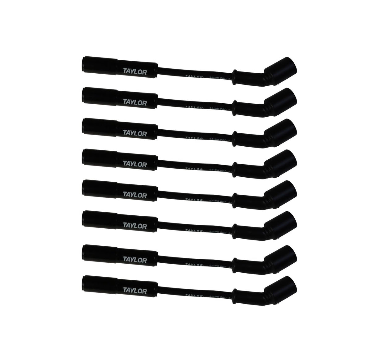 Taylor Cable 75005-B Ceramic Boot 8mm Spiro-Pro LS 8 Cyl Wire Set Truck Stock 11.75" Black Wire 180° Black Ceramic Boots