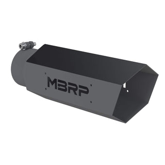 compare product MBRP Universal Hex Tip 4in Inlet 16in Length w/o Logo - Black Coated