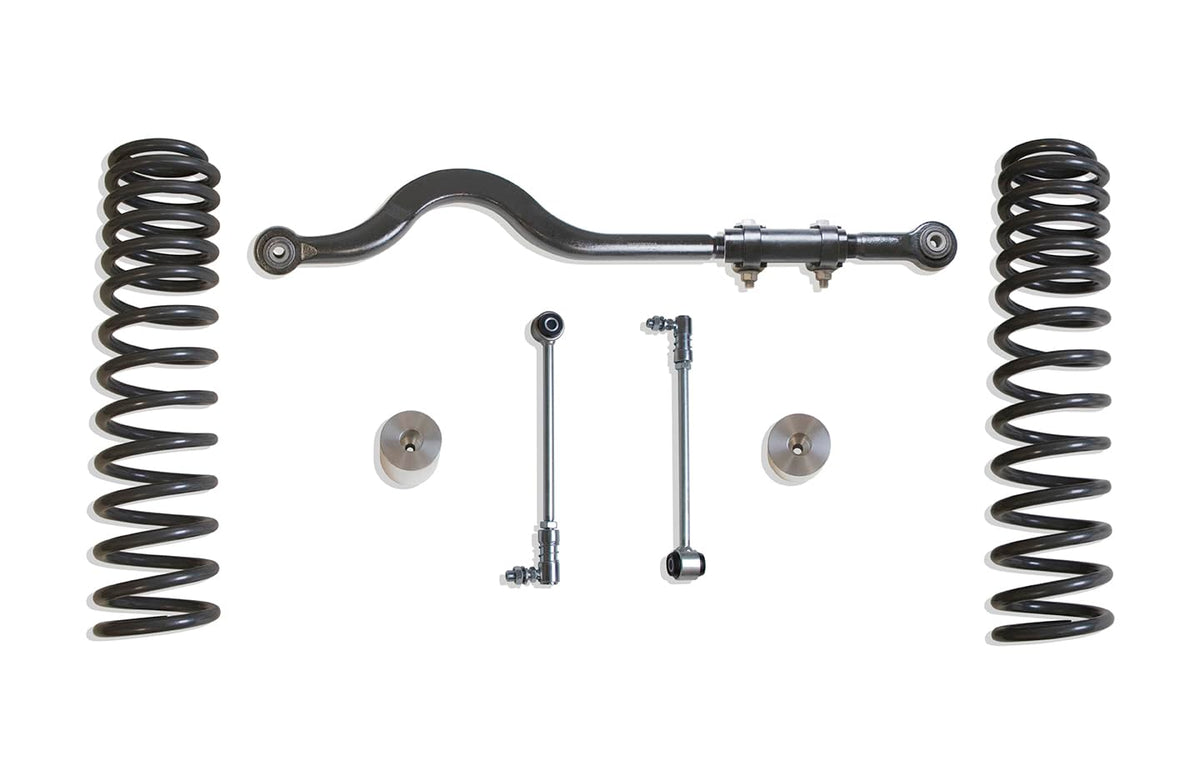 MaxTrac SUSPENSION'S Part# 889745-1 is A 4.5" Lift Front Box KIT Including Front COILS, TRAC BAR, Bump Stop Extensions, Brake LINE Extensions & SWAY BAR END Links
