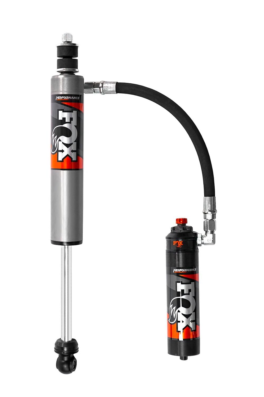 Ford Super Duty 2017+ Fox 2.5 Performance Series Piggyback Front Shock 4-6in. Lift, Smooth Body, Black Aluminum, DSC
