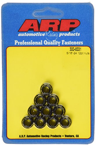 ARP 3008331 Stainless Steel 12-Point Nuts, Package Of 10, With 5/16 - 24 Thread Size And 3/8 Socket Size