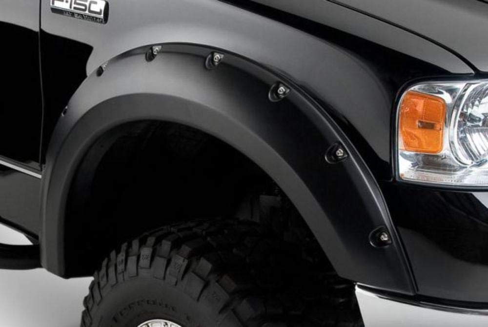 Bushwacker Pocket/Rivet Style Front Fender Flares | 2-Piece Set, Black, Smooth Finish | 20053-02 | Fits 2004-2008 Ford F-150 Styleside