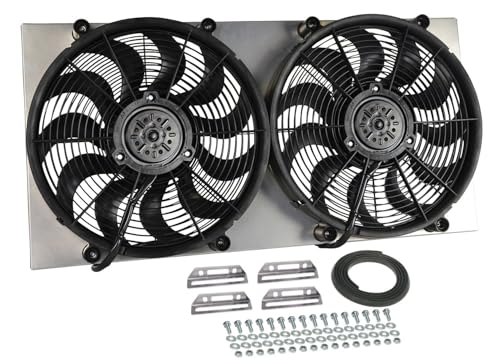 Derale 16843 Dual RAD Fan/Aluminum Shroud Assembly