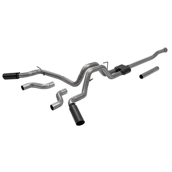 compare product Flowmaster 817981 Outlaw Cat-Back Exhaust Kit 3 Inch 409 Stainless Steel Dual Exit 4 Inch Black Ceramic Coated 304 Stainless Steel Tips Compatible with 2021-2024 Ford F-150 2.7L 3.5L 5.0L