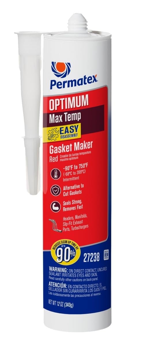 Permatex PEX27238 Optimum Red RTV Silicone Cartridge, 12 oz