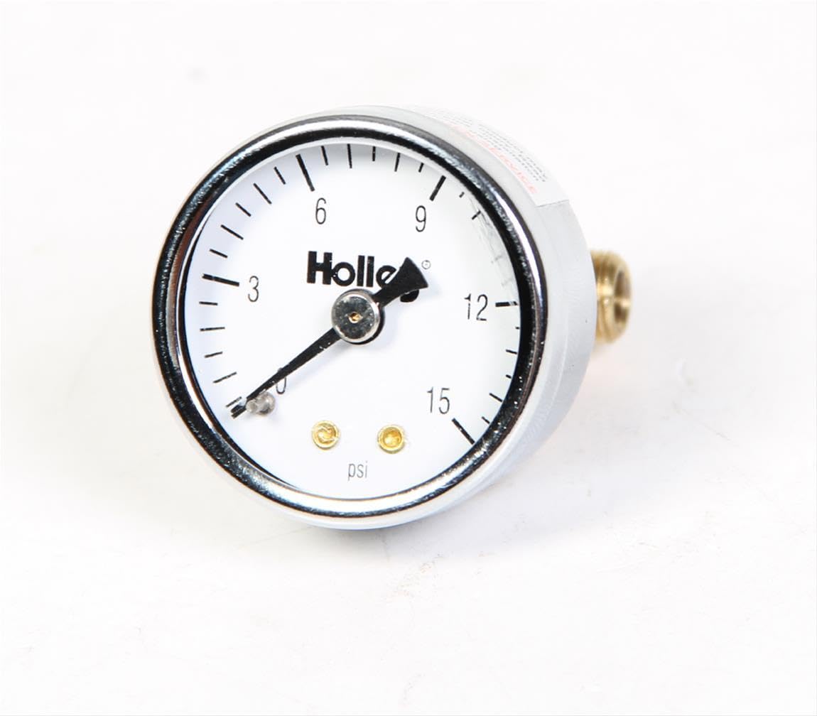 Holley 26-500 - 1.5" Mechanical Fuel Pressure Gauge, 15 PSI