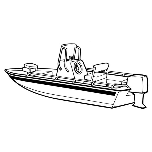 Carver Industries 71222S-11 Styled-to-Fit Boat Cover for V-Hull Center Console Shallow Draft Fishing Boats - 22'6", Mist Gray